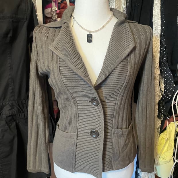 카라 니트 가디건 