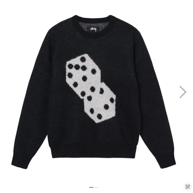 (L) 스투시 다이스 모헤어 스웨터 블랙