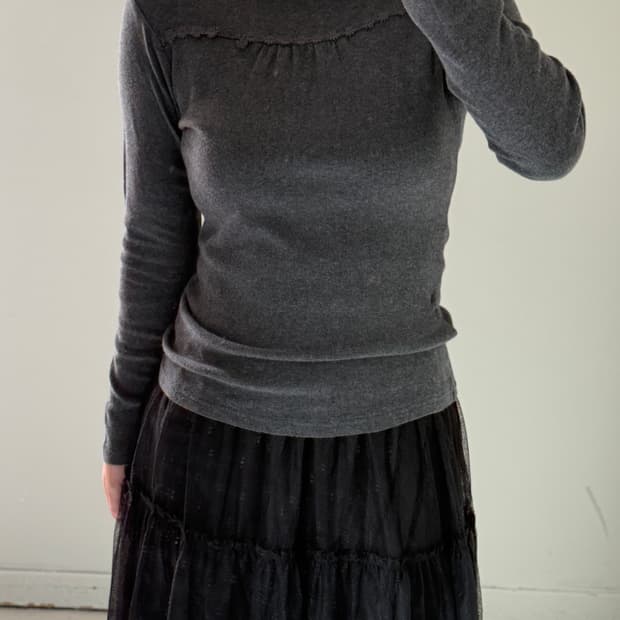 일본빈티지 차콜 터틀넥롱슬리브