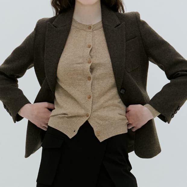 하시에 캐시미어 가디건 