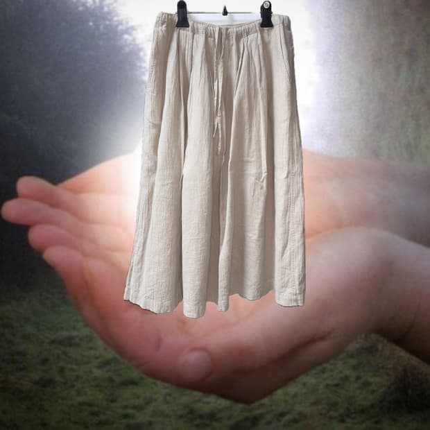 내추럴 린넨 밴딩 스커트