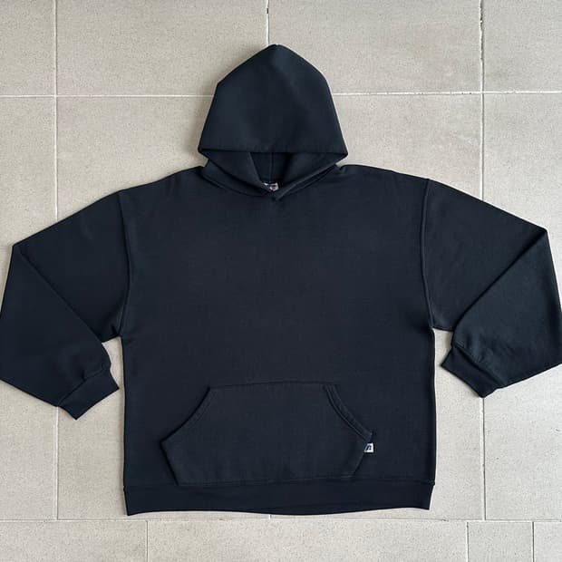 빈티지 러셀 후드 블랙 L