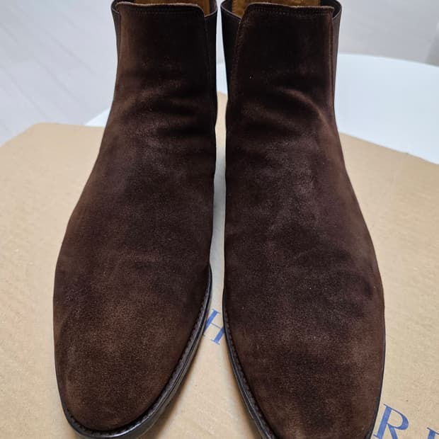 [John Lobb] 존롭 다크브라운 스웨이드 첼시부츠