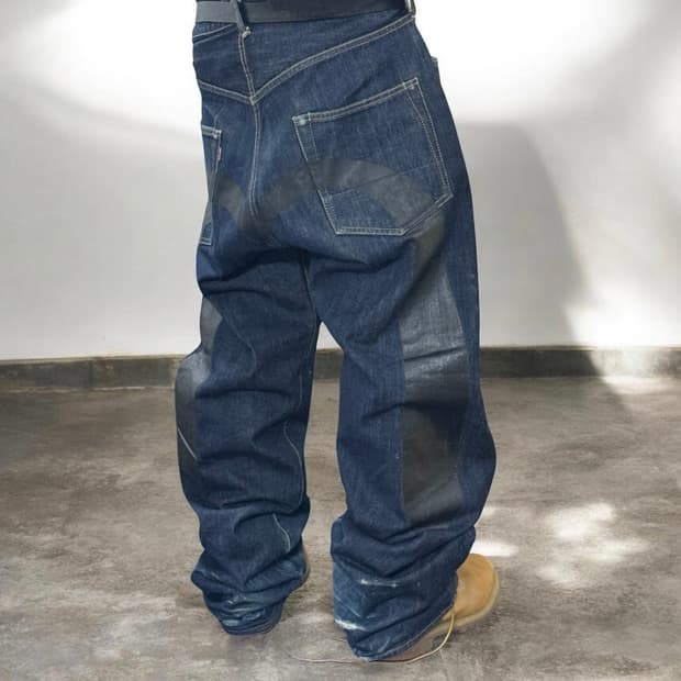 에비수 빅로고 데님팬츠