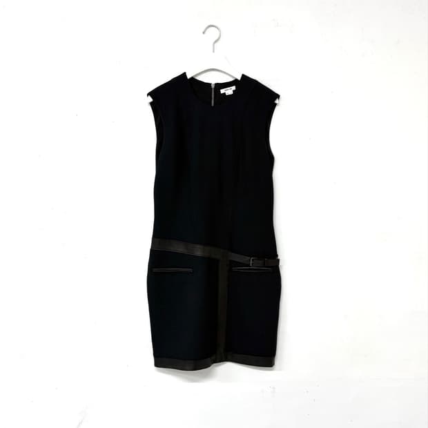 Helmut Lang Leather Belted Mini Dress