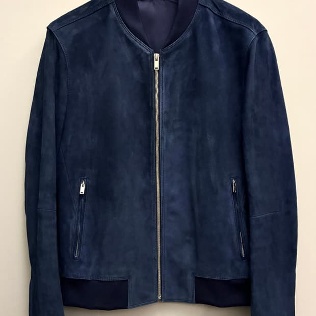 (48/97)솔리드옴므 고트스킨 염소가죽 스웨이드 블루종자켓