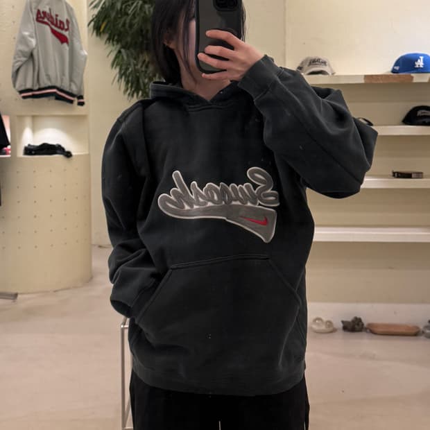 00s 나이키 올드스쿨 빅로고 박시핏 후드 티셔츠  U46