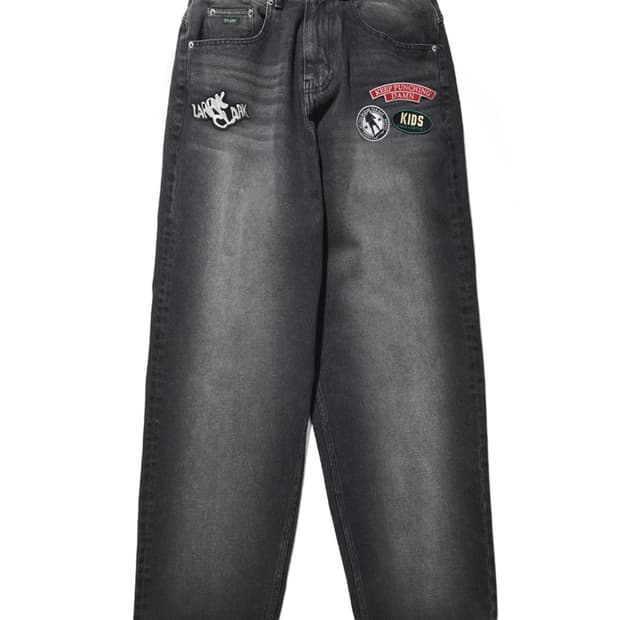 래리클락 빈티지 워시드 흑청 데님 L