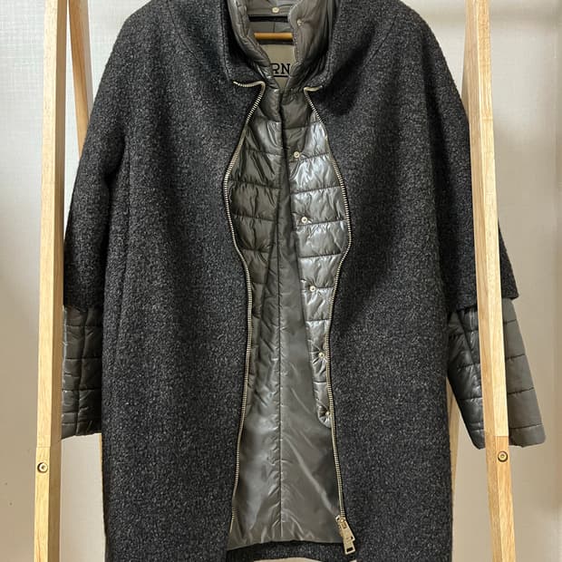 에르노 퀼팅 안감 모헤어 코트 42 정품