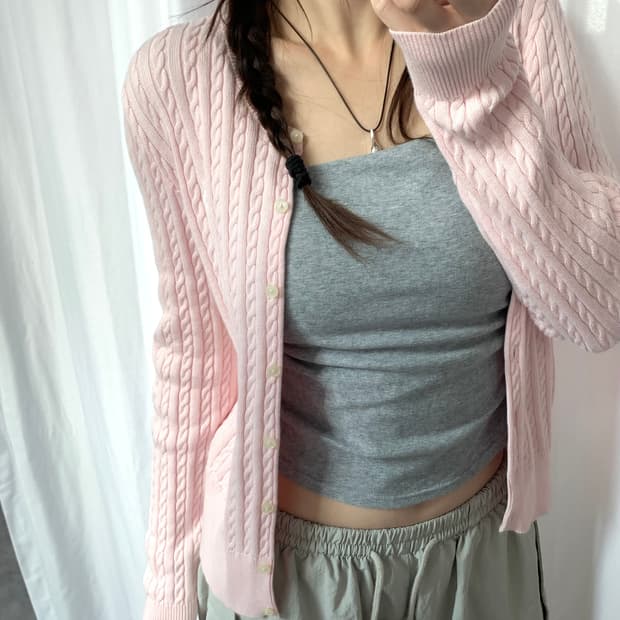 Polo 폴로 랄프로렌 걸즈 케이블 가디건 베이비핑크컬러