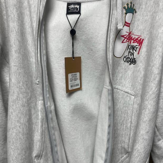 스투시 후드집업 킹핀 애쉬해더 L 팝니다