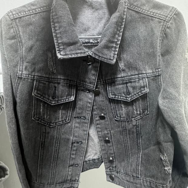 빈티지 흑청 데님자켓