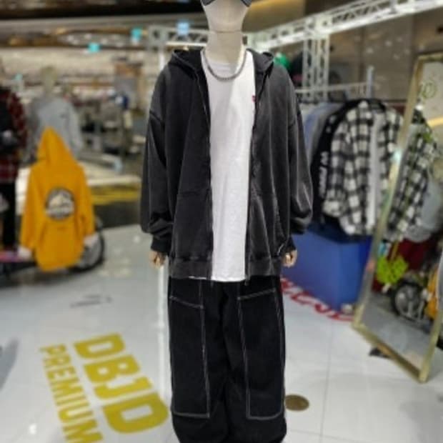 더블제이디 피그쭈리 오버핏 후드집업 남친룩 교복템