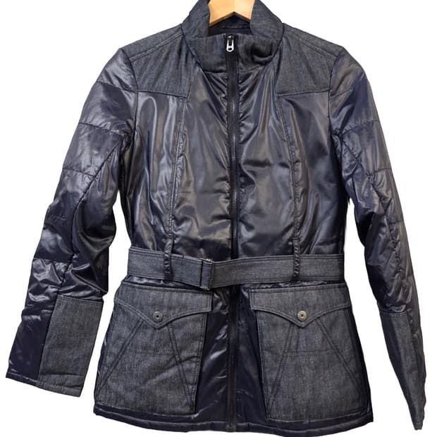 G-STAR 데님 배색 벨트 패딩 점퍼(S)