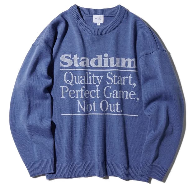 어반디타입 스타디움 그래픽 라운드 니트_블루_KN094 