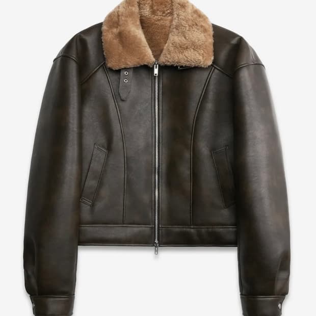 (새상품/XL) 도프제이슨 콘트라스트 무톤 자켓 KHAKI BROWN