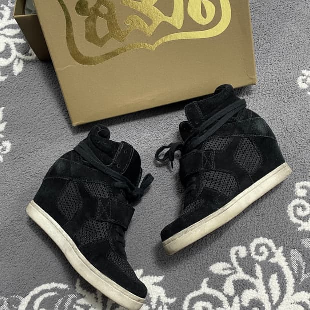 Ash 블랙 보위 웨지힐 스니커즈