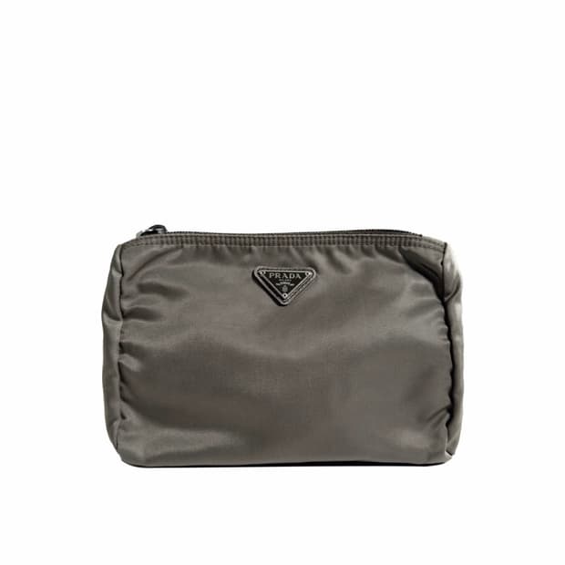 프라다 여성 삼각로고 나일론 코스메틱 파우치 케이스 카키 1N0011