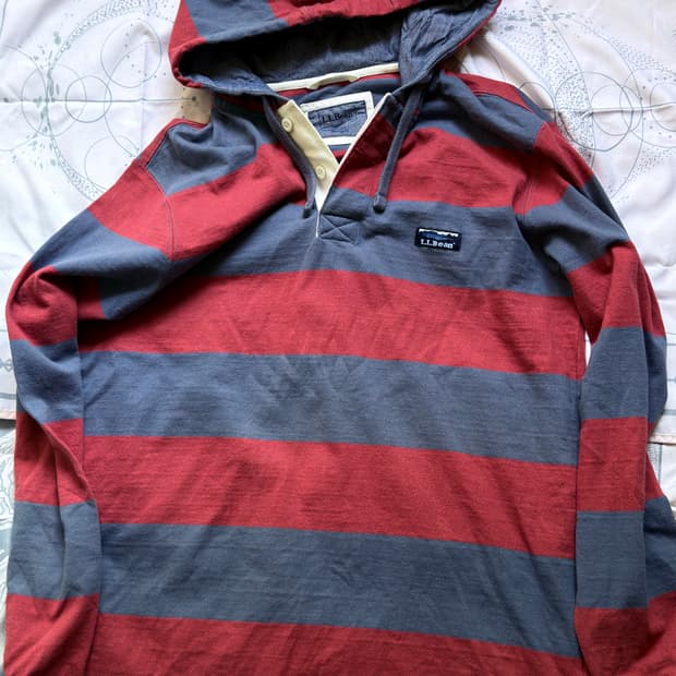 엘엘빈 스트라이프 럭비 후드