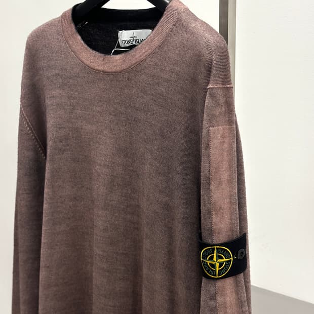 스톤아일랜드 와펜 에어브러쉬 울 니트 