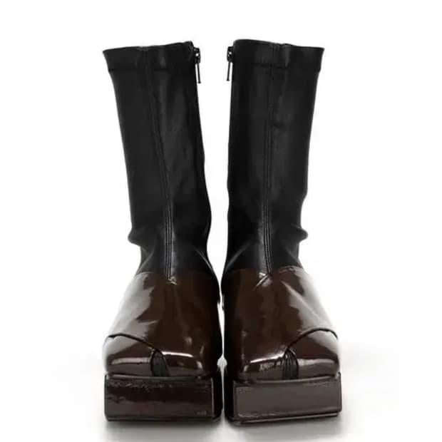 Flatapartment 스퀘어드 토 플랫폼 부츠