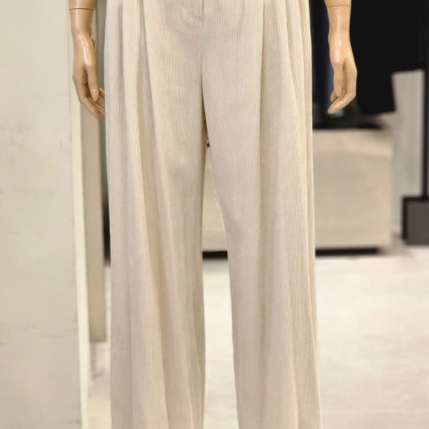 시슬리 와이드팬츠 코듀로이 핀턱 벨티드 55