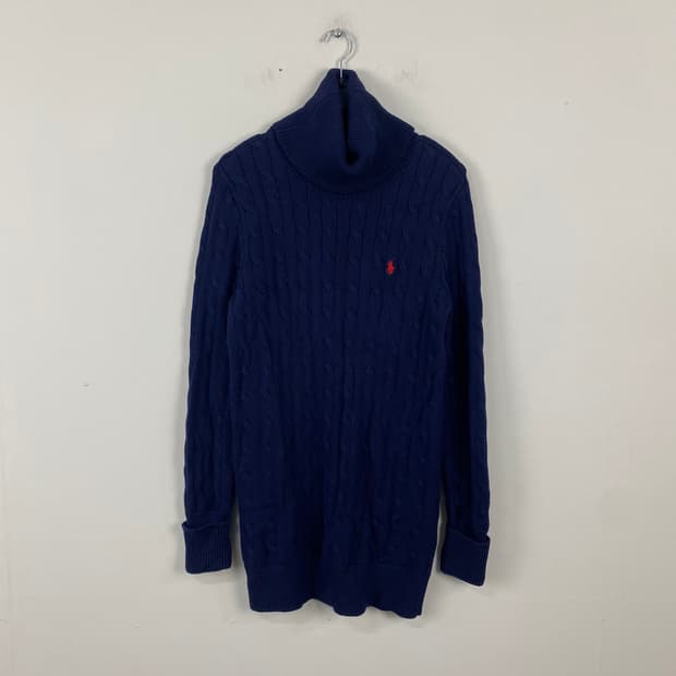 폴로 랄프로렌 꽈배기 니트 터틀넥 원피스 M <617>