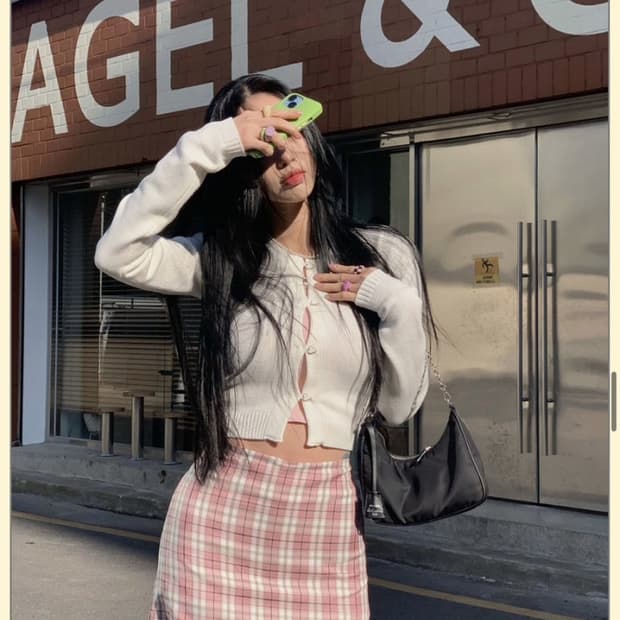 Palejade 페일제이드 하트 니트가디건 [블랙]