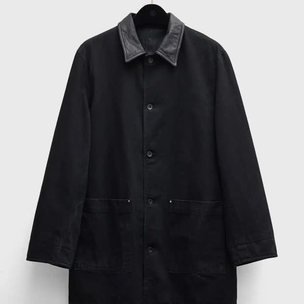 유스 / 26SS 레더 칼라 데님 하프 코트 / L