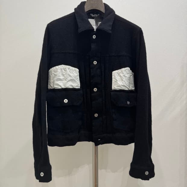 꼼데가르송 블랙 24aw 축융울 트러커 자켓