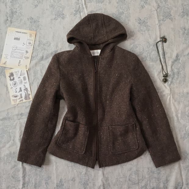 jpn vintage brown bokashi hood zip-up ja