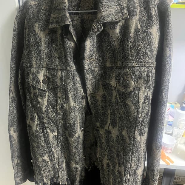 캐피탈 12온즈 맥파이 데님 3세대 자켓 블랙 베이지