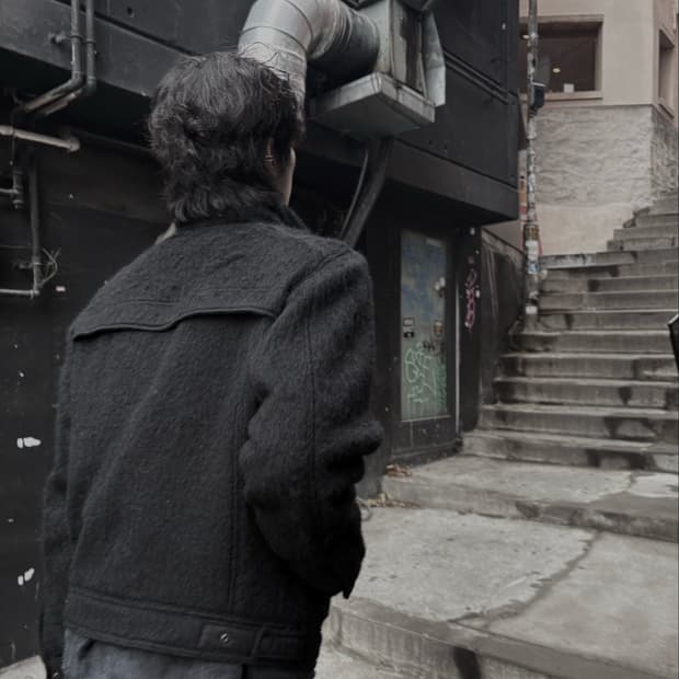 (L) 블랙멀 모헤어 자켁