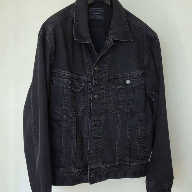 폴로 랄프 로렌 블랙 데님 트러커 자켓 rrl lot271