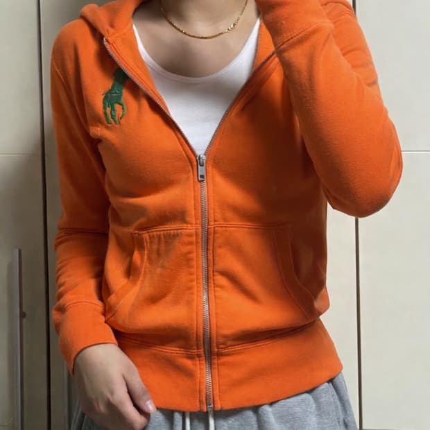 폴로 랄프로렌 빅포니 슬림핏 오렌지 후드집업