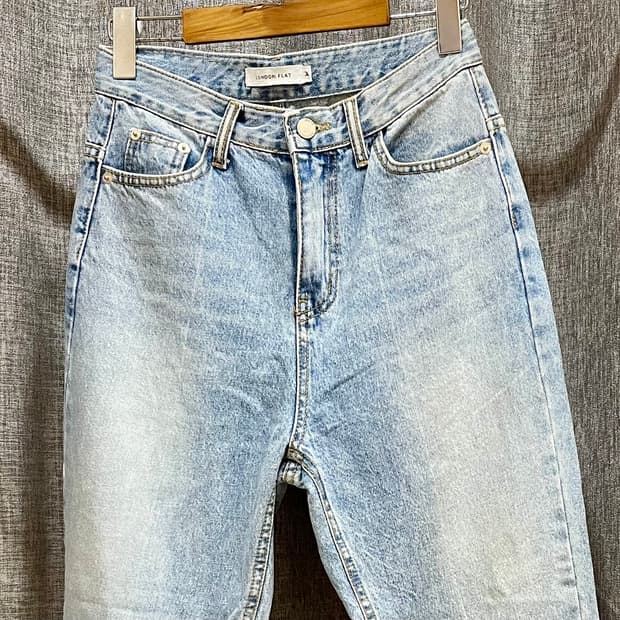 LONDON FLAT 런던플랏 빈티지 연청 하이웨스트 크롭데님/ M