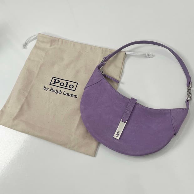폴로 랄프로렌 폴로 ID 로얄퍼플 스웨이드 미니 숄더백
