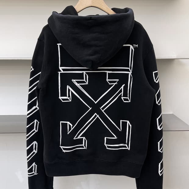 오프화이트 다이애그널 애로우 후디