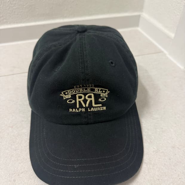 RRL 랜치로고 트윌 볼캡 블랙