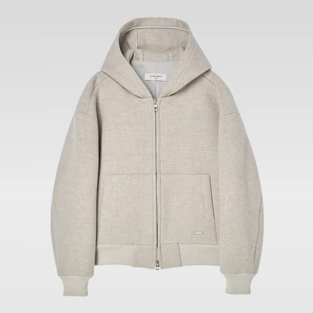 시몬 후디드 집업 블루종 아이보리