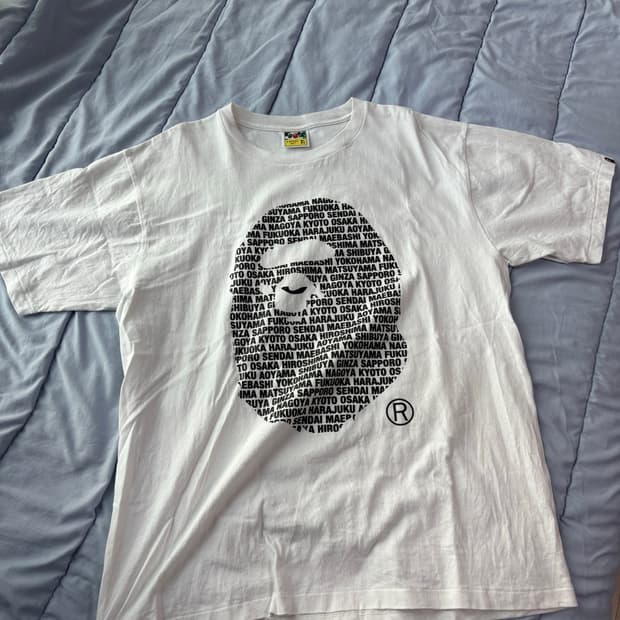 베이프 재팬 에이프 헤드 티셔츠 화이트