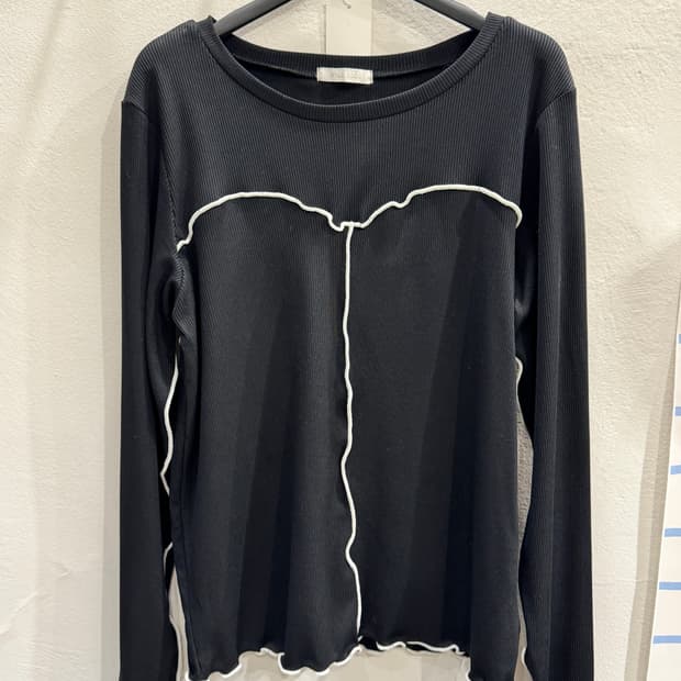 japan vintage 라이닝 골지 티셔츠