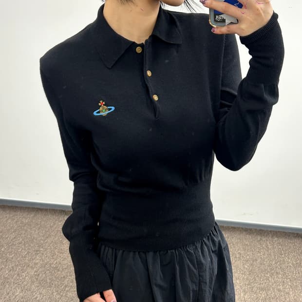 Vivienne westwood 비비안웨스트우드 레드라벨 블랙 카라니트 