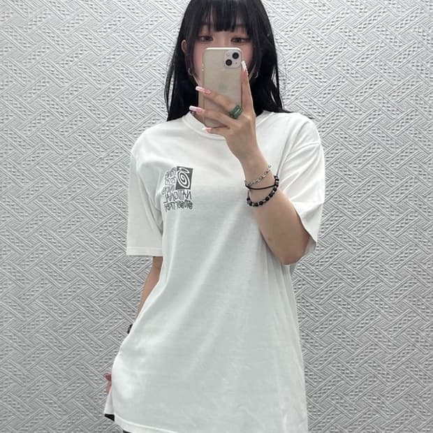 스투시 40주년 빈티지 캐주얼 나이트 프린팅 반팔티 M C12320