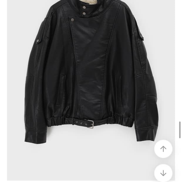 블랙업 하이넥 퍼 레더점퍼 가죽자켓