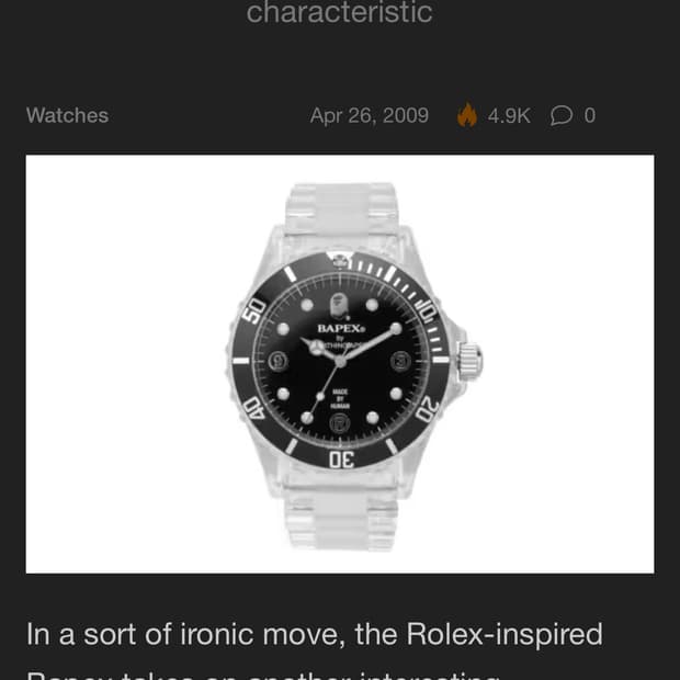 A bathing ape BAPEX clear 워치