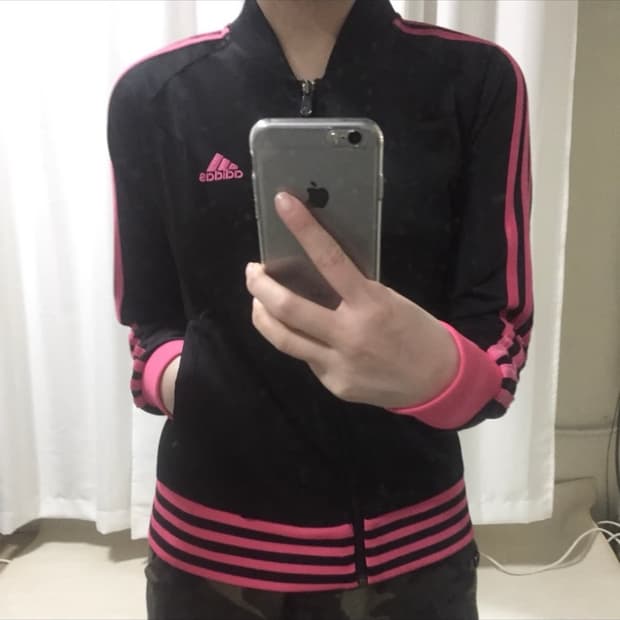 아디다스 블랙 핑크 져지 트랙탑 85