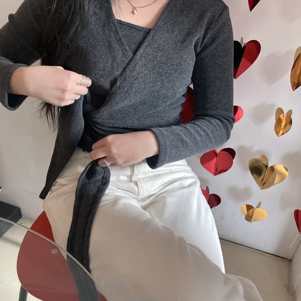 (새상품)차콜 나시 가디건