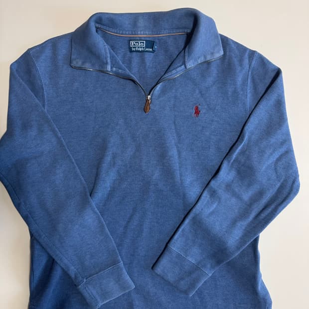 (L) 폴로 랄프로렌 코튼 쿼터 지퍼 스웨터