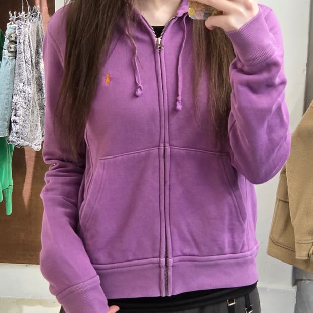 PRL 폴로 랄프로렌 퍼플 후드집업